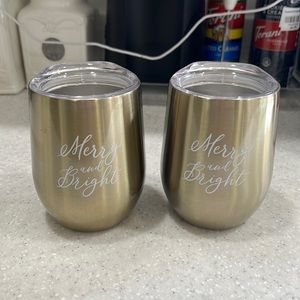 Two gold insulated cups